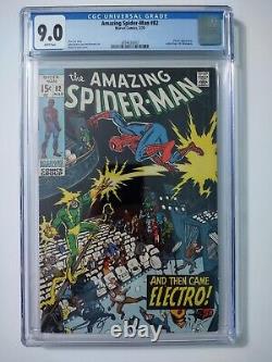 1970 CGC 9.0 Amazing Spider-Man 82 WHITE PAGES 3/'70 Marvel Silver Age Electro
