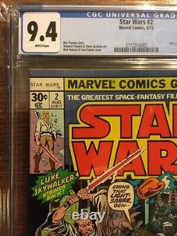 1977 Marvel Star Wars #2 1st Printing CGC 9.4 NM White Pages