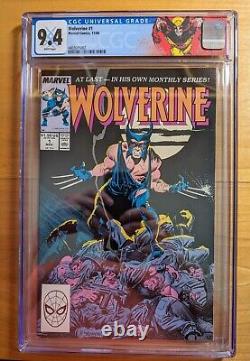 1988 WOLVERINE #1 CGC 9.4 WHITE PAGES custom label 1st Patch