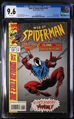 1994 Marvel Web of Spider-Man 118 Scarlet Spider KEY WHITE Pages CGC 9.6