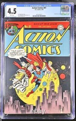 Action Comics #81 Cgc 4.5 Superman White Pages