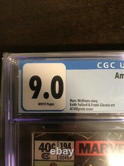 Amazing Spider-Man 194. CGC 9.0 White Pages. First Black Cat! MCU
