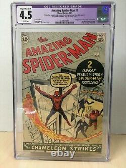 Amazing Spider-Man #1 (1963) CGC 4.5 (C-2) White Pages Very Sharp This is It