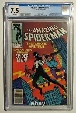 Amazing Spider-Man #252 CGC 7.5 1984 1st Black Suit Newsstand White Pages