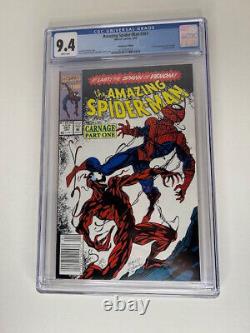 Amazing Spider-Man #361 CGC 9.4, White Pages, NEWSSTAND, 1st Full Carnage (1992)
