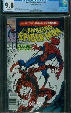 Amazing Spider-Man #361 CGC 9.8 White Pages NEWSSTAND 1st PRINT CARNAGE Movie