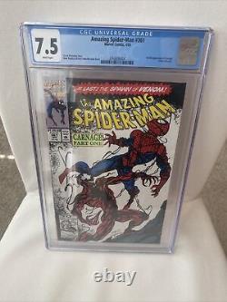 Amazing Spider-Man #361 CGC VF- 7.5 White Pages Newsstand Variant 1st Carnage