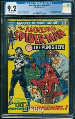 Amazing Spider-man 129 Cgc 9.2 Nm- Off White Pages 1st Punisher & Jackal 1974