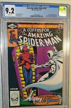 Amazing Spider-man #220 Cgc 9.2 White Pages! 1st Moon Knight! 1981 Unpressed