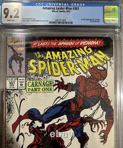 Amazing Spider-man 361 Cgc 9.2 White? Pages 1st Full Carnage