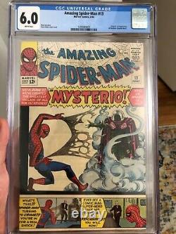 Amazing Spiderman #13 CGC6.0 First App Of Mysterio! WHITE PAGES