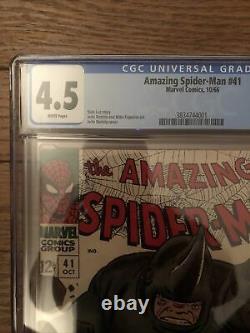 Amazing Spiderman 41 CGC 4.5. First Appearance Of Rhino. White Pages
