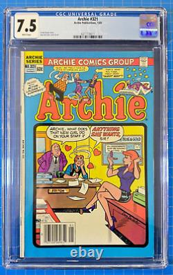 Archie Comic #321 CGC 7.5 White Pages Classic Innuendo Cover 1983
