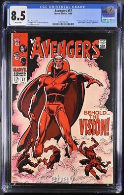 Avengers #57 CGC VF+ 8.5 White Pages 1st Appearance Vision! Buscema Cover