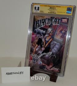 BLACK CAT #1 CGC SS 9.8 Signed J. Scott Campbell B Variant 2019 White Pages