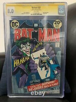 Batman #251 CGC 8.0 SS Signed by NEAL ADAMS Classic Joker Story White Pages