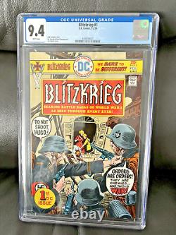 Blitzkrieg #1 (9.4) CGC Near Mint Bronze Age War Comic Joe Kubert WHITE PAGES