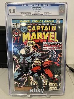 CAPTAIN MARVEL #33 CGC 9.8 ORIGIN OF THANOS DRAX DEATH AVENGERS White Pages