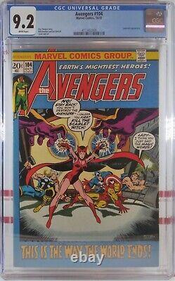 CGC 9.2 NM- AVENGERS #104 SCARLET WITCH Wandavision MARVEL 1972 WHITE PAGES