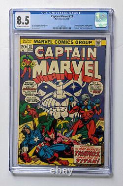 Captain Marvel #28 CGC 8.5 white pages, 3rd Appearence and Origin of Thanos