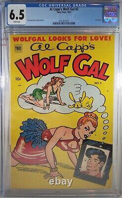 Cgc 6.5 Al Capp's Wolf Gal #2 White Pages Toby Press 1952 Scarce Last Issue