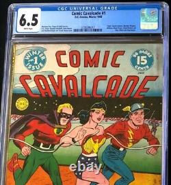 Comic Cavalcade #1 (DC 1942) CGC 6.5 White Pages Golden Age Wonder Woman