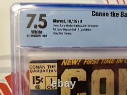 Conan The Barbarian #1 Cbcs 7.5 1st Appearance Of Conan 1970 Key White Pages Cgc