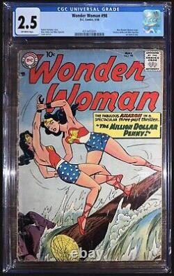 DC Wonder Woman #98 CGC 2.5 Off White Pages 1958 First Silver Age Wonder Woman
