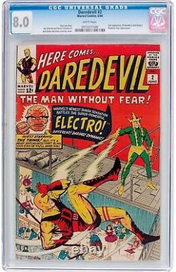 Daredevil #2 CGC 8.0 Marvel 1964 White Pages! Netflix! Electro! H3 916 1 cm