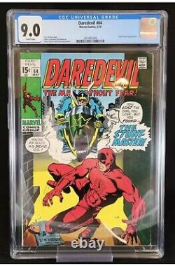 Daredevil 64 CGC 9.0 White Pages 1970 Stuntmaster Appearance