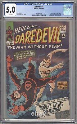 Daredevil #7 CGC 5.0 White Pages! 1st Red Costume, Namor & more