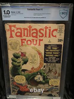 Fantastic Four #1 CBCS 1.0 CGC IT! Marvel 1961 (O/ White Pages, 1st app.)