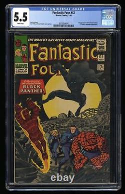 Fantastic Four #52 CGC FN- 5.5 White Pages 1st Appearance Black Panther