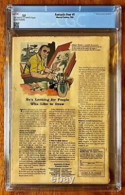 Fantastic Four #5 (1962) Cgc 2.5 Ow / White Pages. 1st Dr. Doom! Marvel Grail