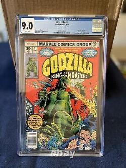 GODZILLA KING OF THE MONSTERS #1 CGC 9.0 MARVEL COMICS 1977 white Pages