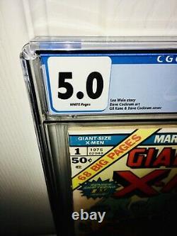 Giant Size X-men #1 Cgc 5.0 White Pages 2nd Appearance Of Wolverine See Photos