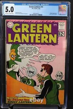 Green Lantern #11 CGC 5.0 Off White to White Pages, 1st Appearance Stel, DC 1962