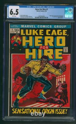 Hero For Hire #1 CGC 6.5 White Pages 1st Appearance of Luke Cage Marvel 1972