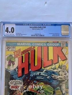 Incredible Hulk #180 CGC 4.0 Marvel 1974 Off White-White Pages Wolverine