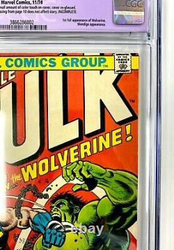 Incredible Hulk #181 CGC 3.0 Restored C-1 Missing MVS WHITE PAGES 1st WOLVERINE