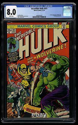 Incredible Hulk #181 CGC VF 8.0 White Pages 1st Wolverine