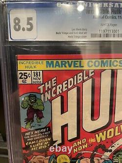 Incredible Hulk 181 Cgc 8.5 White Pages First Appearance 1st Wolverine Old Label