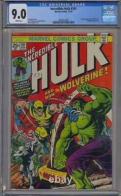 Incredible Hulk #181 Cgc 9.0 1st Wolverine Harder To Find White Pages