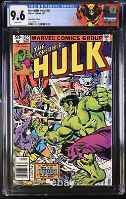 Incredible Hulk #255 CGC 9.6 White Pages Hulk Vs Thor? Iconic Newsstand Edition