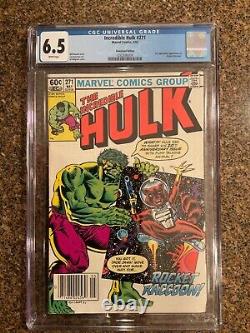 Incredible Hulk #271 Cgc 6.5 (fine+) White Pages! Rocket Raccoon