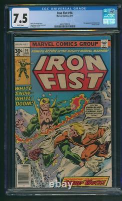 Iron Fist #14 CGC 7.5 White Pages 1st Appearance Sabretooth Marvel 1977 New Slab