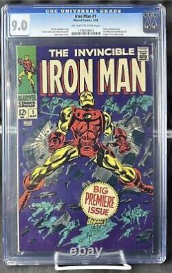 Iron Man #1 1968 Cgc 9.0 / Ow-white Pages / 1st Solo Issue Origin Retold