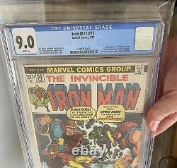 Iron Man #55 (1973) CGC 9.0 - White Pages 1st Thanos, Drax, Starfox, Mentor