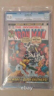 Iron Man 55 CGC 9.0 White Pages! 1st Thanos, Drax. 1973