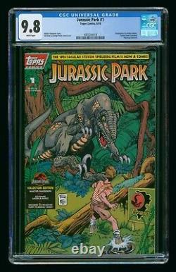 JURASSIC PARK #1 (1993) CGC 9.8 TOPPS WHITE PAGES 1st PRINT